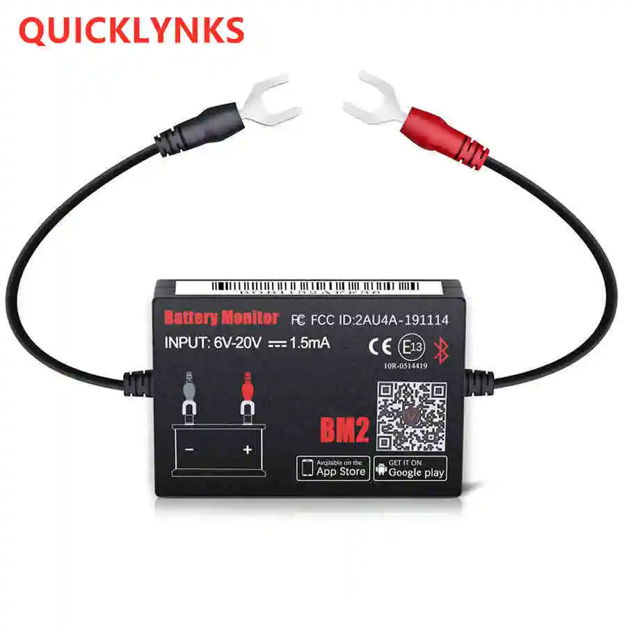QUICKLYNKS Battery Monitor BM2 Bluetooth 4.0 Device Car 12V Tester | Автомобили и мотоциклы