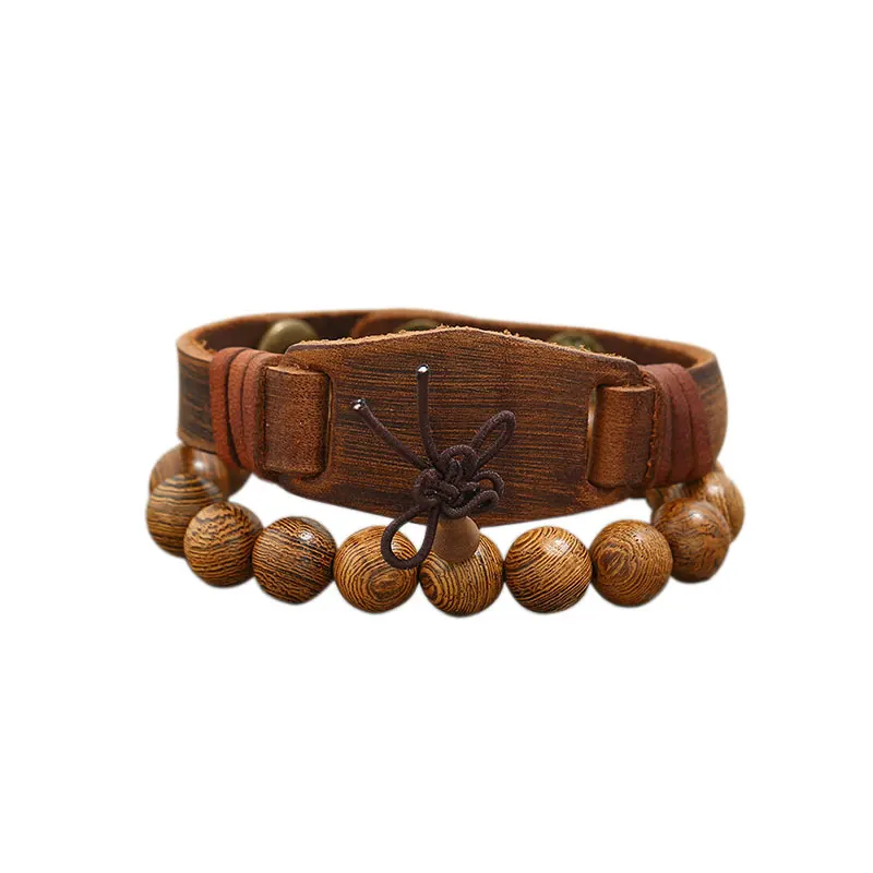 Handmade Vintage Leather Men Arm Bracelets Kpop Women Bangles  Male Jewelry Accesorios Pulseras Hombre Erkek Bileklik