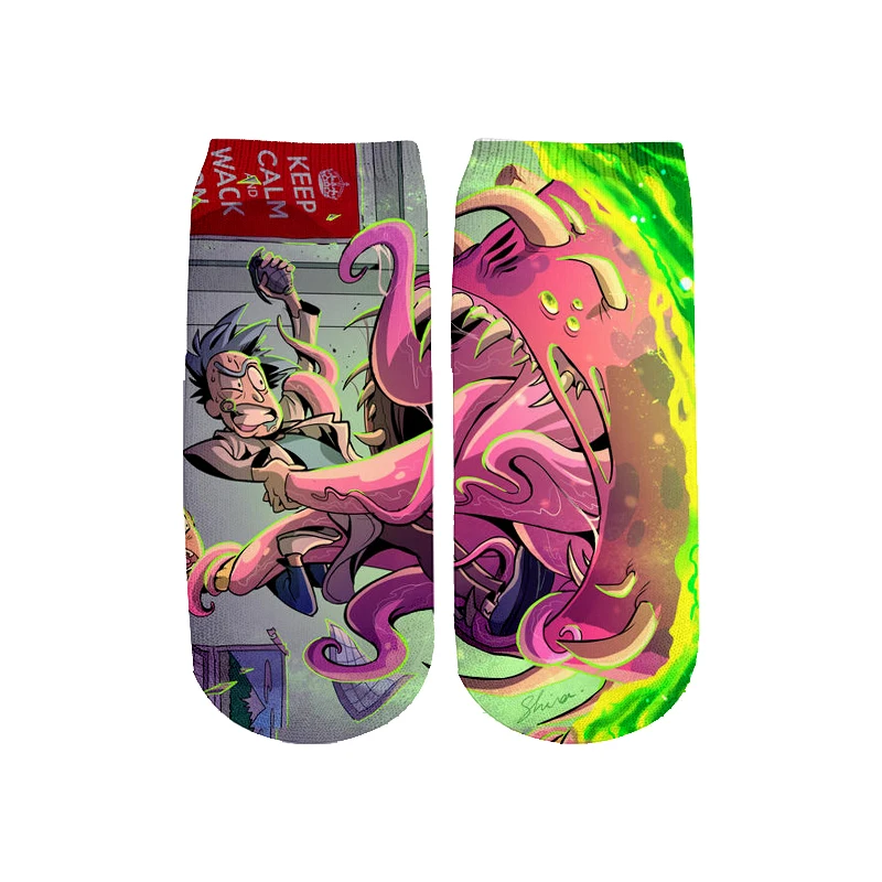 Новейшие Rick and Morty 3D печатных мультфильм милые короткие носки для мужчин женщин harajuku корейские носки RS-005