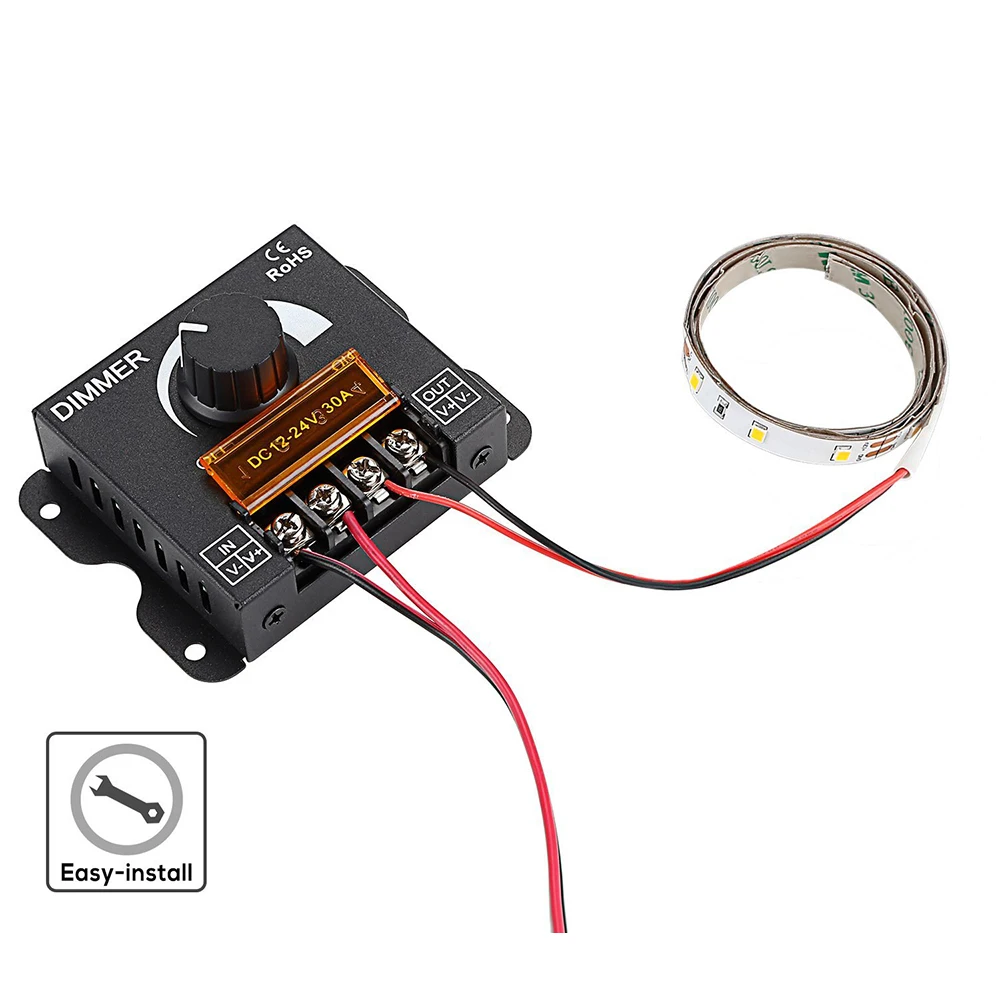 12V LED диммер DC24V 30A переключатель Яркость Регулируемый контроллер один Цвет