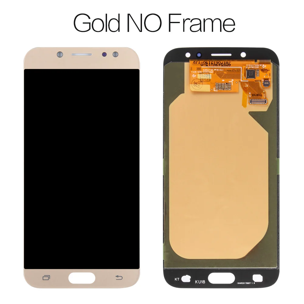 Для samsung Galaxy J7 Pro J730 J730F J730M J730H ЖК-дисплей кодирующий преобразователь сенсорного экрана в сборе Super AMOLED - Цвет: Gold