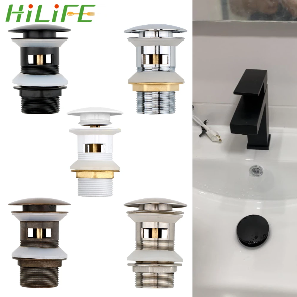 

HILIFE раковина для раковины, Слив отходов, всплывающий Слив с переливом, прорези для раковины, пробка для раковины из нержавеющей стали, пробк...