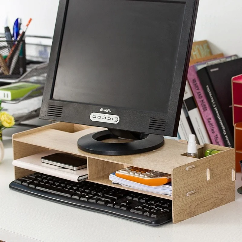 

Desktop Storage Box, Drawer Stand, LCD Monitor Organizer, Desktop Computer Base, Space Saver, Computer Accessories
