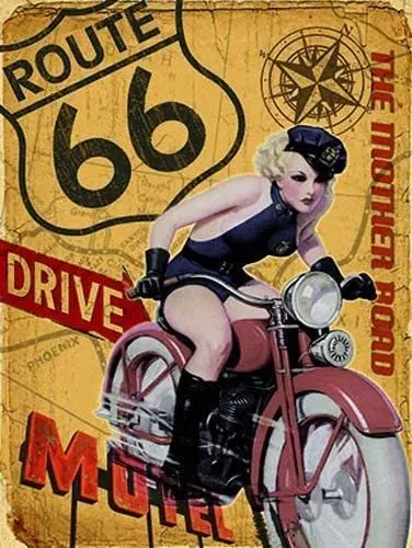 

Metal Tin Sign Route 66 The Mother Road Club Family Living Room Bedroom Wall Decoration Metal Plate 8x12 or 12x16 Inches