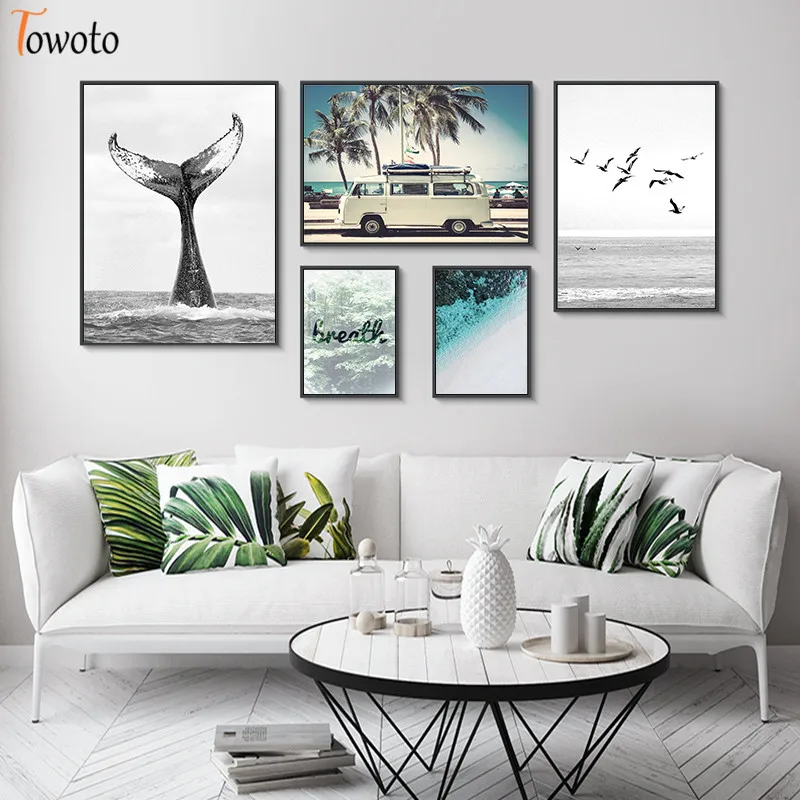 Скандинавский дорожный плакат с природными пейзажами холст картина морской