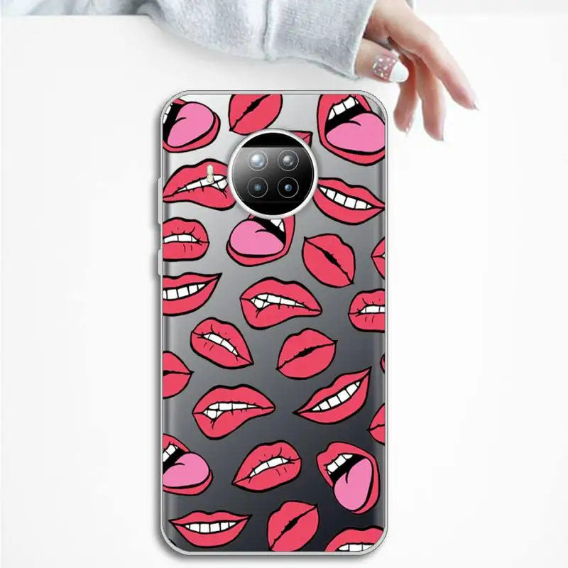 

Sexy lips lipstick Phone Case Transparent Clear for Xiaomi Redmi note 10 t 8 9 pro lite 11