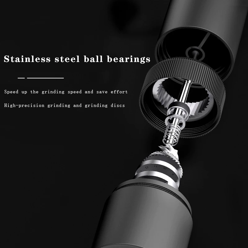 売る 手コーヒーグラインダーミルアルミミニポータブルコーヒーフライス機12レベル調整可能な円錐バリグラインダー