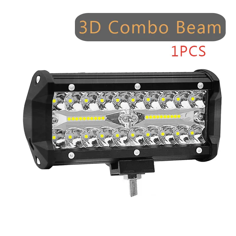 1PCS 120W Combo PANDUK 4 7 15 дюймов светодиодный светильник для автомобиля, трактора, лодки, внедорожника, 4WD 4x4, грузовика, внедорожника, ATV, вождения 12 В, 24 В, 18 Вт, 60 Вт, 72 Вт, 120 Вт - Цвет: 1PCS 120W Combo