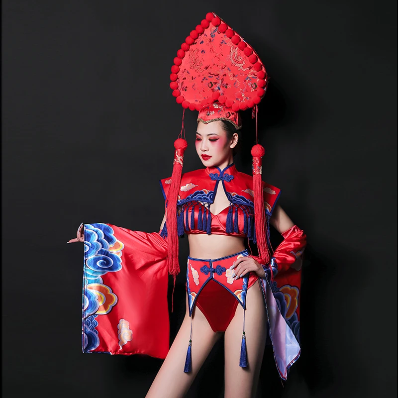 Женский костюм для подиума новогодний вечеринок ночных клубов выступлений