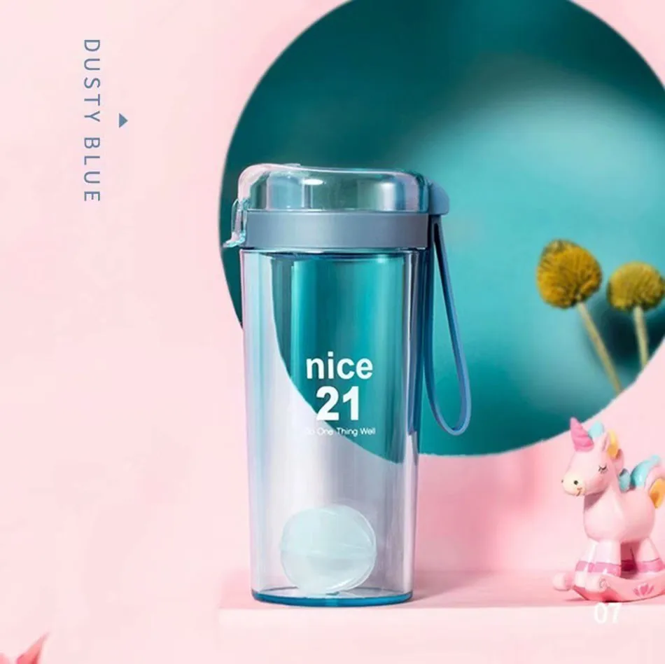 Пластиковая бутылка для воды 400 мл шейкер протеиновых коктейлей чашка