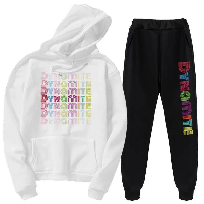 

KPOP 2PCS/SET Sweatshirt Set Youth Hoodie Clothes BE Bangtan Boys New Album Dynamite Hoodie Set Tops Couple Friends Gifts Y19