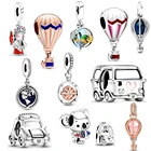 Оригинальные Ювелирные изделия из серебра 925 пробы для изготовления женских браслетов, бусины, шары с горячим воздухом, бусины-Амулеты, бусины-разделители, ювелирные изделия сделай сам