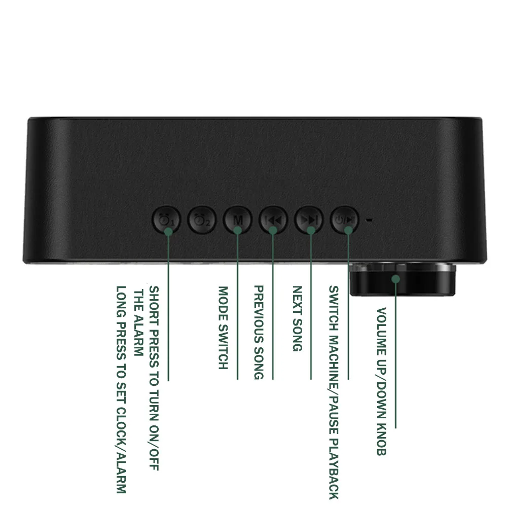 

Alarm Clock Bluetooth Speaker Digital Display Alarm Clock LED Wireless Subwoofer Music Player Table Clock