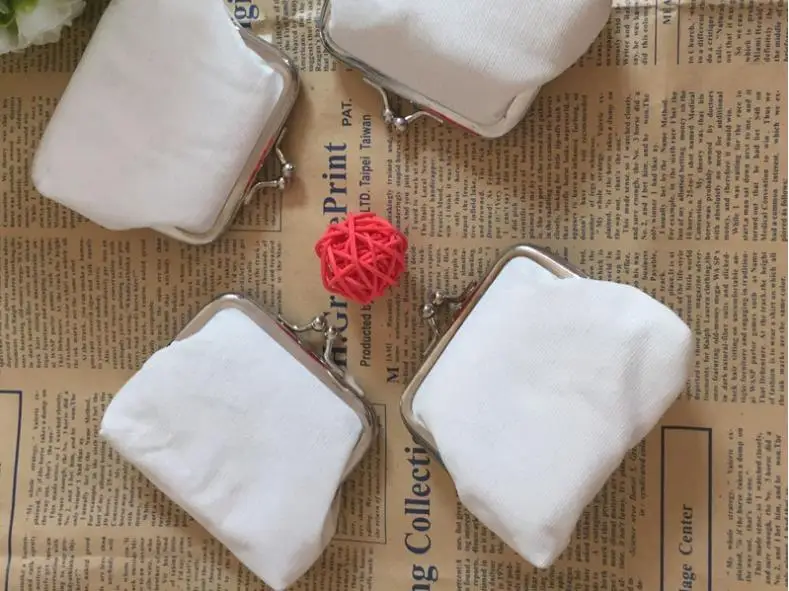 

DIY White Pure Canvas Storage Bags Girls Children Coin Purse Wallet Blank Plain Gift Clutch Organizer Bags SN3133