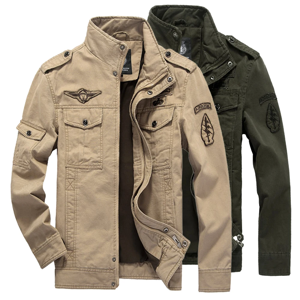 

Military Jacket Men 2021 Autumn Mens Jackets Coats Army Windbreaker Jacket Men Slim Fit Stand Collar Tactical Jackets Outerwear
