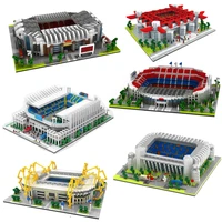 2021 football old trafford camp nou bernabeu san sir stadium real madrid barcelona club diamond building blocks toy gift