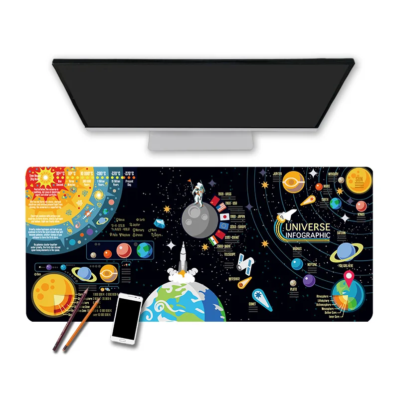 Аниме Туманность большой игровой коврик для мыши геймер Блокировка края