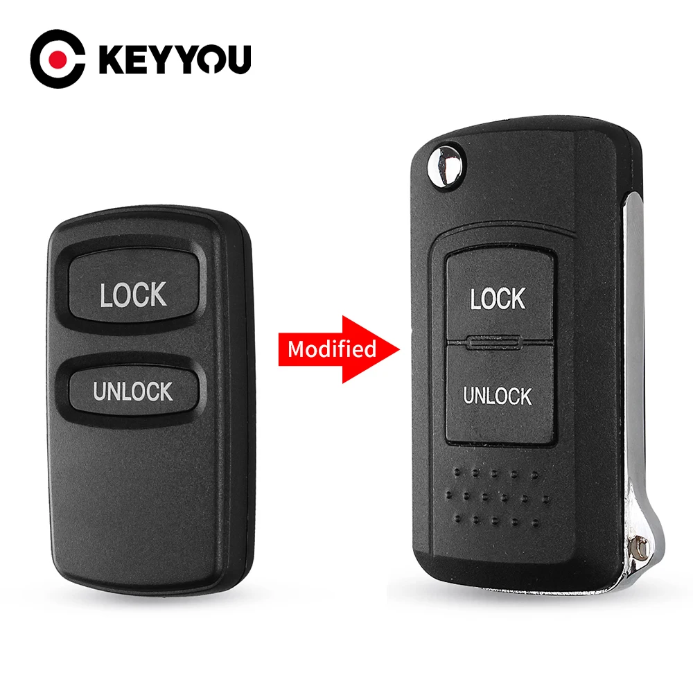 KEYYOU Modified Flip Remote Car Key For Mitsubishi Lance Outlander Endeavor Eclipse Galant Diamante Montero Sport 2 Buttons