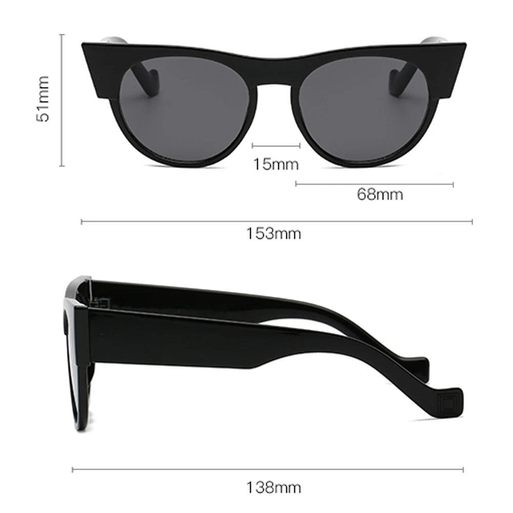 

Peekaboo fashion cat eye sunglasses women black round sun glasses male uv400 dropshipping 2022 brown accessories summer