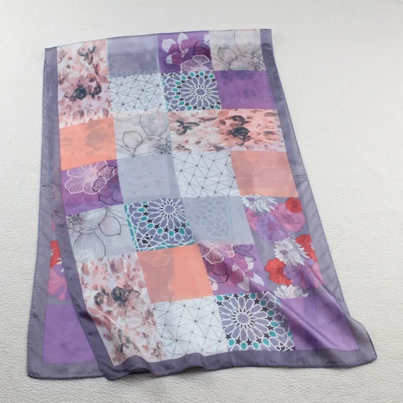 Женский длинный большой шарф из 100% чистого шелка платок с запахом 176X55 69 &quotx 21&quot