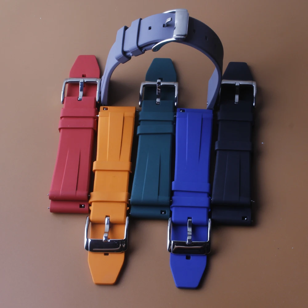 

Premium Grade fluororubber Rubber Watchband 20mm 22mm For seiko Rolex Tudor straps Diving Waterproof Bracelet Black blue Orange
