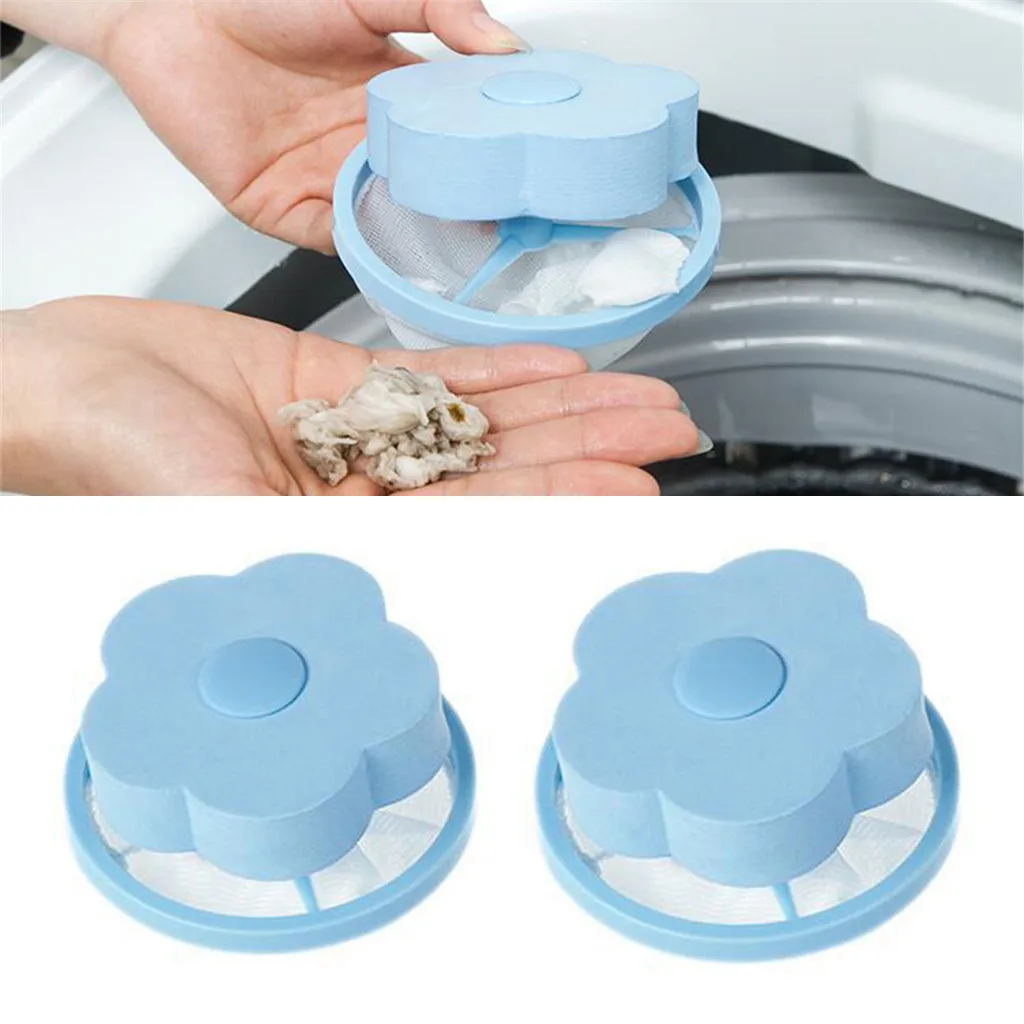 

2PC Mesh Filtering Hair Removal Floating Filter Bag Washer Style Laundry Clean Dirty Fiber Collector Washing