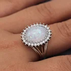 Классическое Обручальное Кольцо CAOSHI с большим камнем искусственный опал, романтический подарок для жены на годовщину, элегантные женские Украшения, оптовая продажа