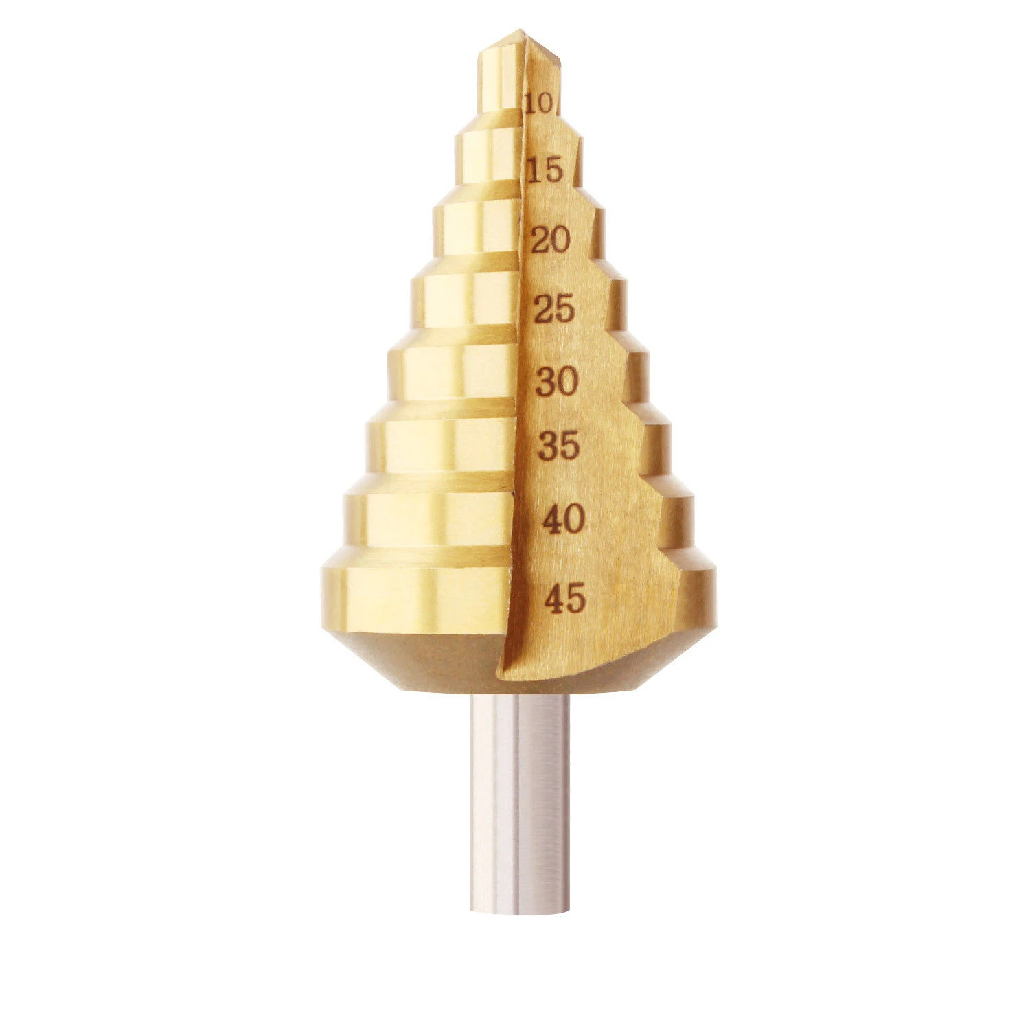 

8 Step Spiral Drill Conical Cone Hole Cutter Taper Metric 10-45mm Titanium Coated Metal Core Drill Bits