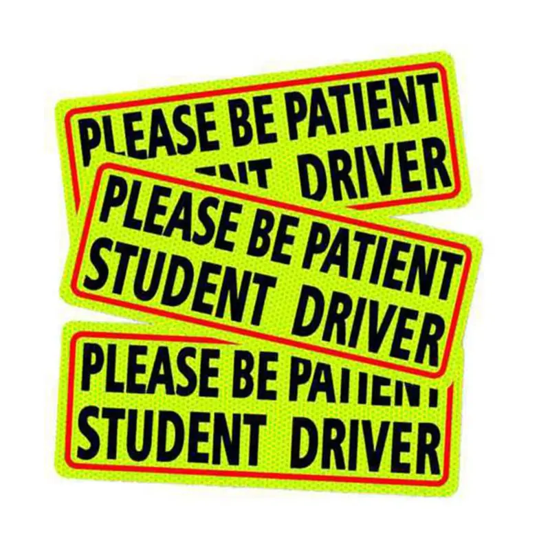 

Please Be Patient Reusable Safety Caution Student Driver Sign Reflective Vehicle Car Bumper Sticker