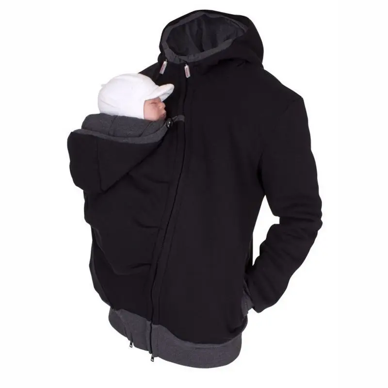 

Autumn and winter cardigan Black maternidad jacket kangaroo pocket hoodie Tension Velvet carrier sweatshirt winter coat slim-fit
