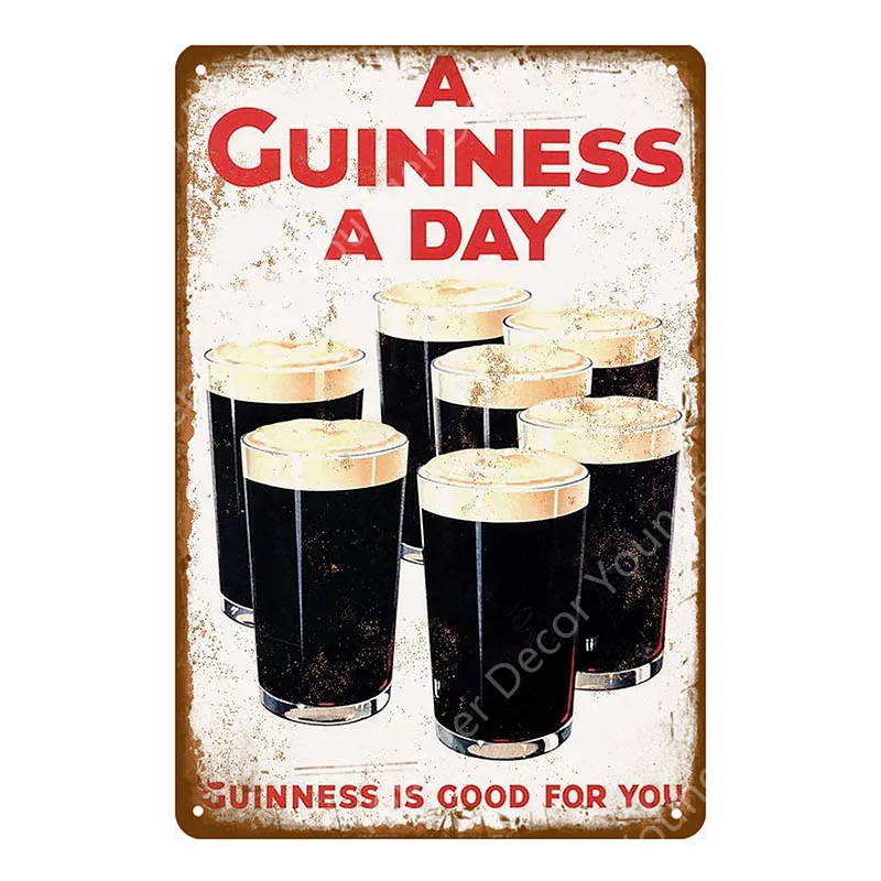 YD5497AI Guinness хороший для вас металлический плакат оловянные знаки винтажный Настенный декор для бара паба клуба человек пещера декоративная пластина YI-123 - Цвет: YD5497AI
