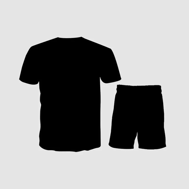 

2021 New Men's Sets 3D Printing Summer Clothing Short-Sleeved T-Shirt + Shorts Suit with Ropa Hombre Fashion Beach 2-Piece Suit