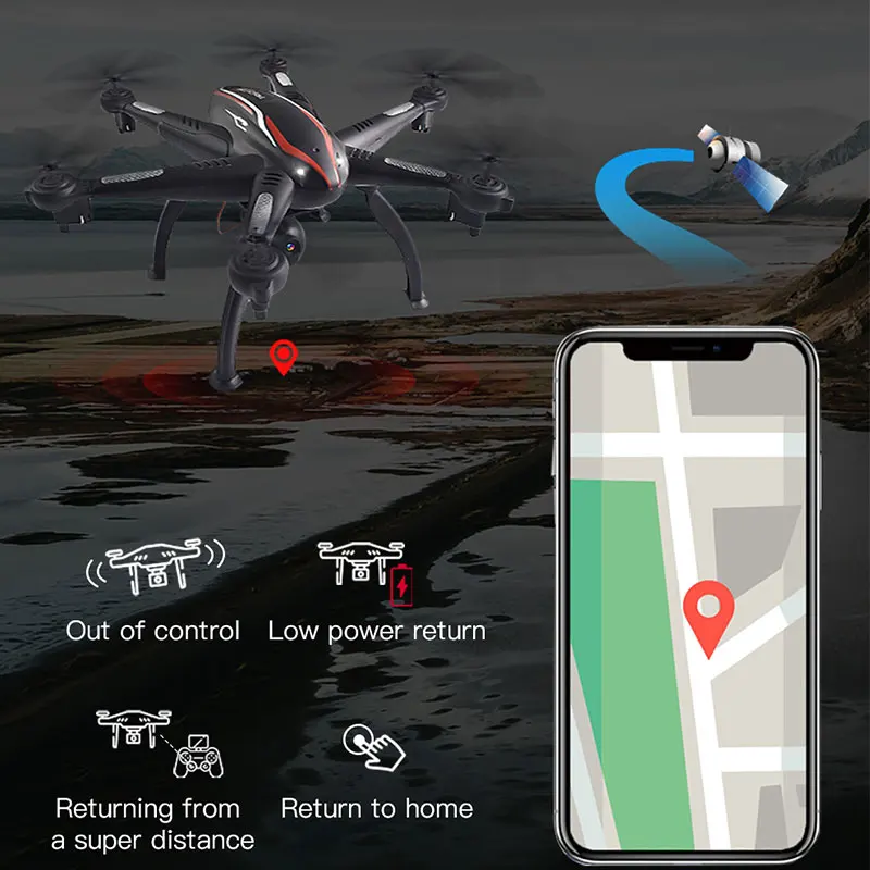 RC Дрон GPS 5G WiFi FPV 1080P камера Smart Follow Квадрокоптер Профессиональный вертолет селфи