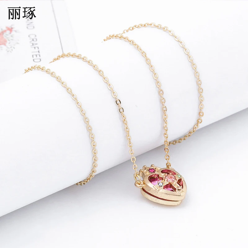 Japanese Sailor Moon Necklace Female Time Gem Scepter Key Crown Crystal Zircon Copper Alloy Ornament | Украшения и аксессуары
