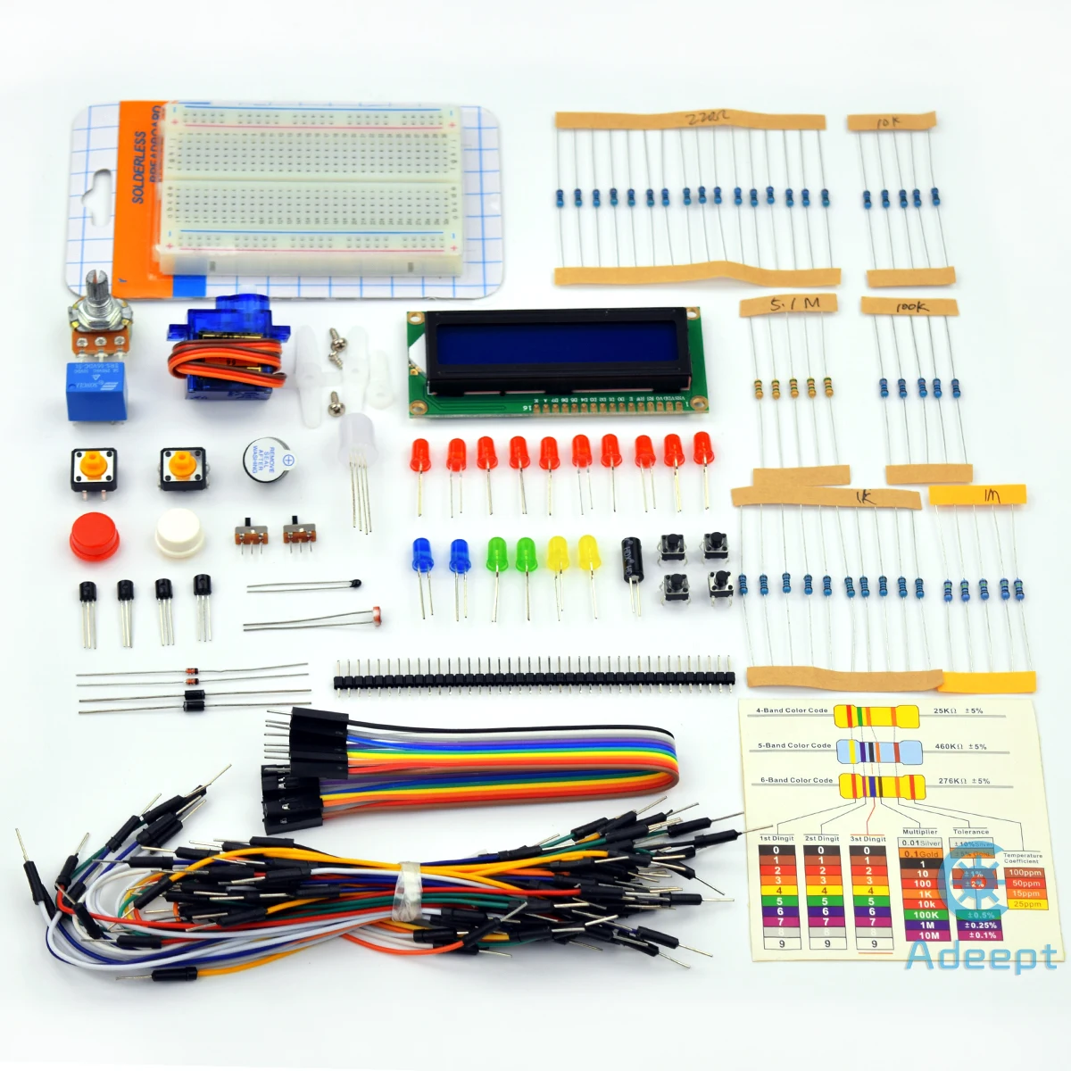 Adeept Project 1602 LCD стартовый набор для Arduino UNO R3 Mega2560 Nano Servo Relay | Электроника