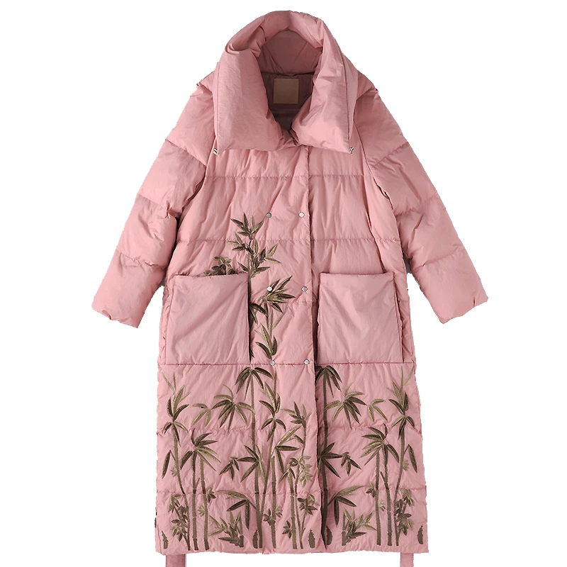 Зимний Тонкий Высококачественный пуховик Винтажный стиль лацкан Дворцовая