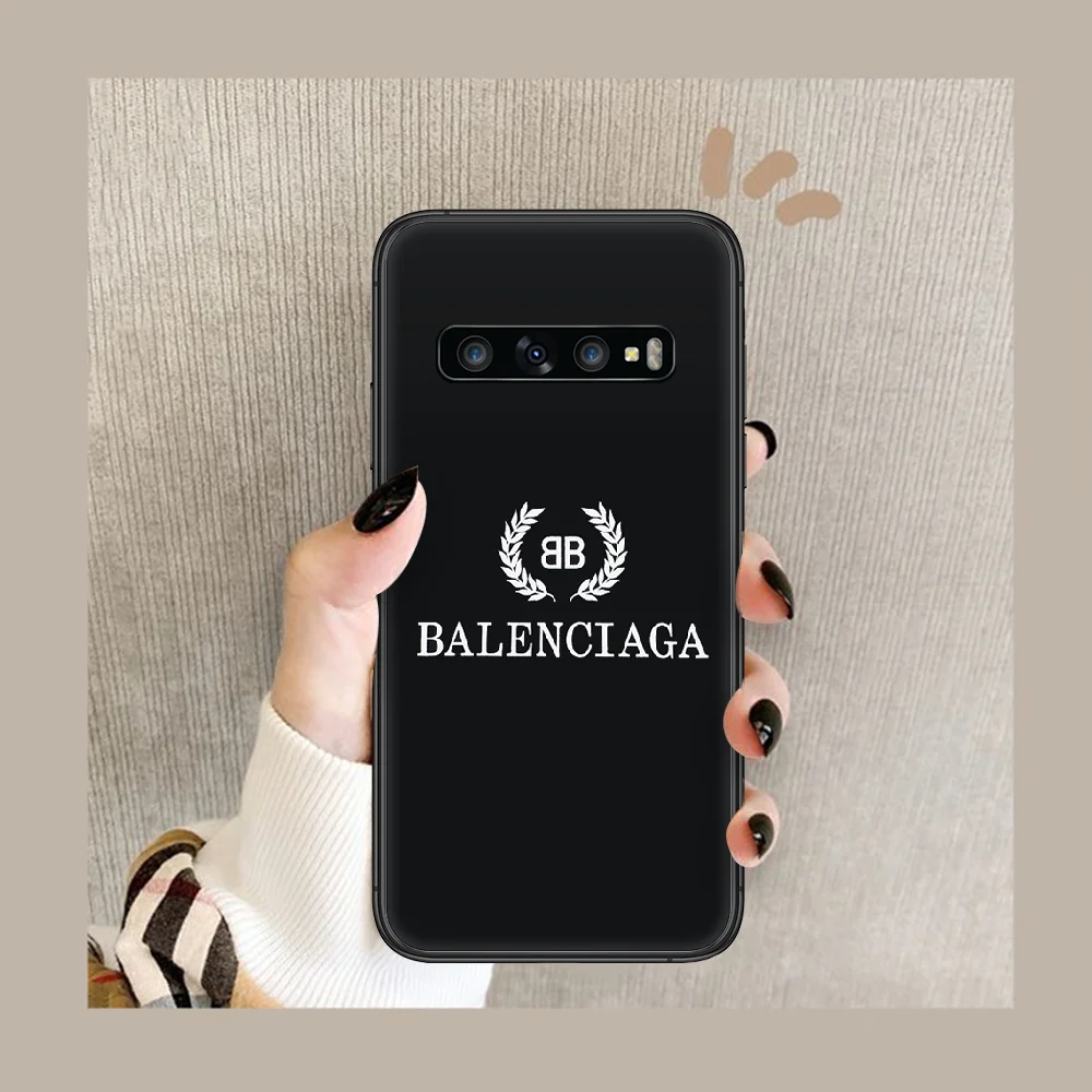 

French luxury Phone Case Cover Hull For Samsung Galaxy S 6 7 8 9 10 e 20 edge uitra Note 8 9 10 plus black Back Pretty Shell Tpu