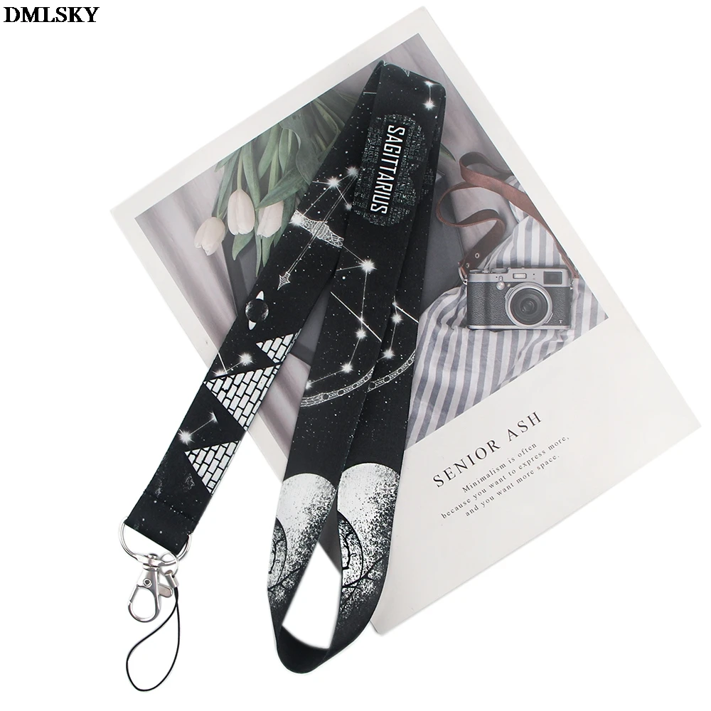 md014 dmlsky cartoon punk lanyard keychain black lanyards for keys badge id mobile phone rope neck straps accessories gifts free global shipping