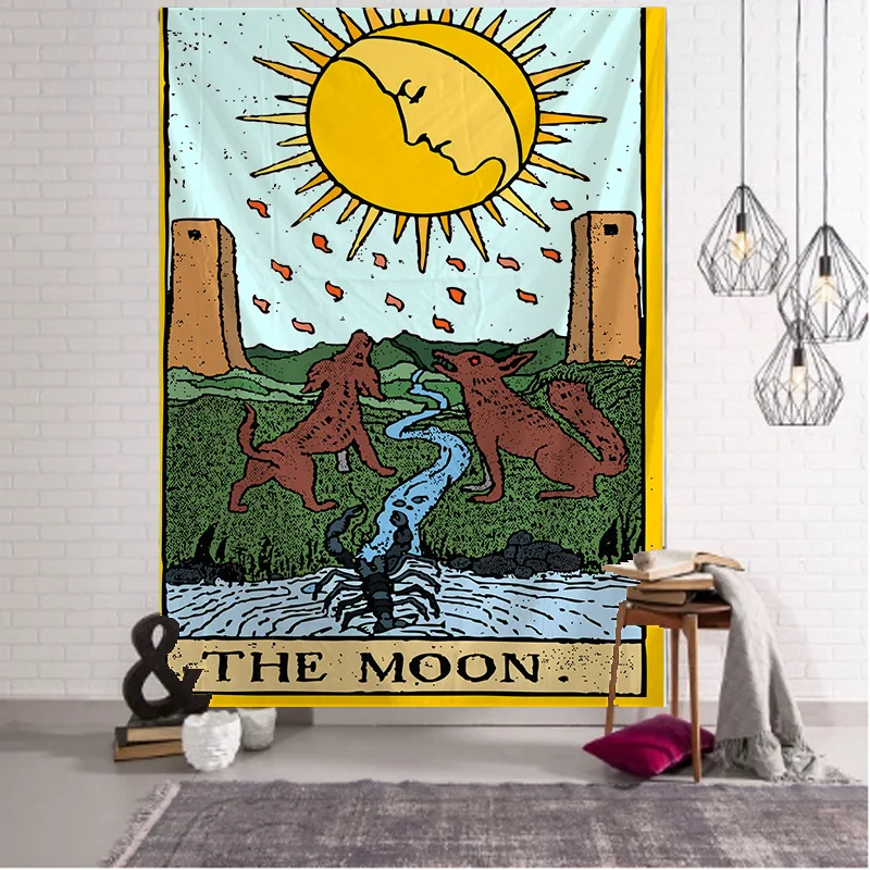 

Tarot the moon tapestry Mandala macrame hippie Tapestry Wall Hanging Boho decor Witchcraft Tapestry