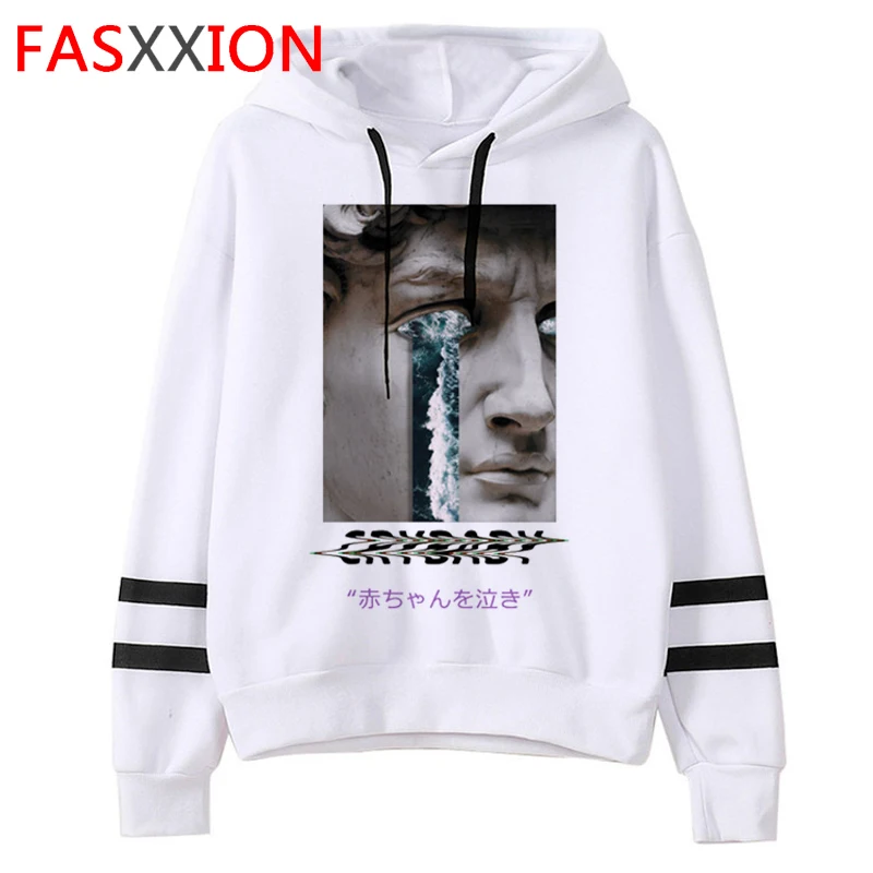 

Michelangelo David Harajuku Aesthetic Vintage Hoodie Women Hands Print Grunge Ullzang Funny Cartoon Sweatshirt 90s Hoody Female