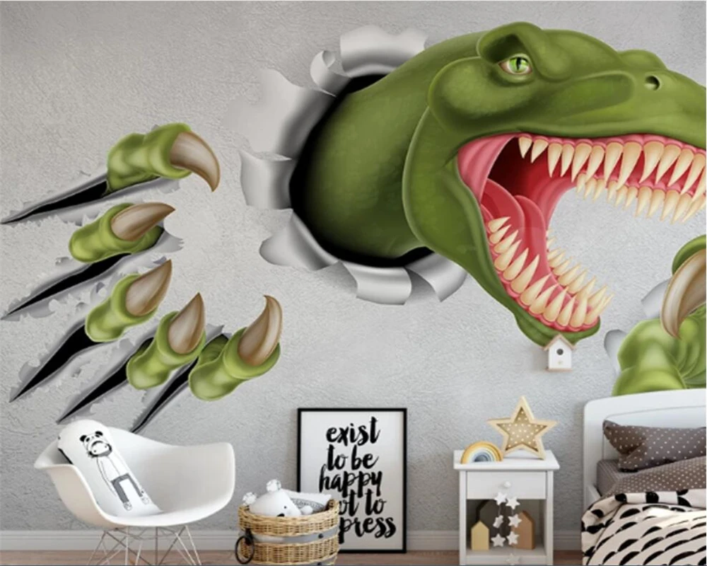 

beibehang papier peint Modern minimalist 3D stereo wall dinosaur wallpaper children's room TV background wall decoration mural