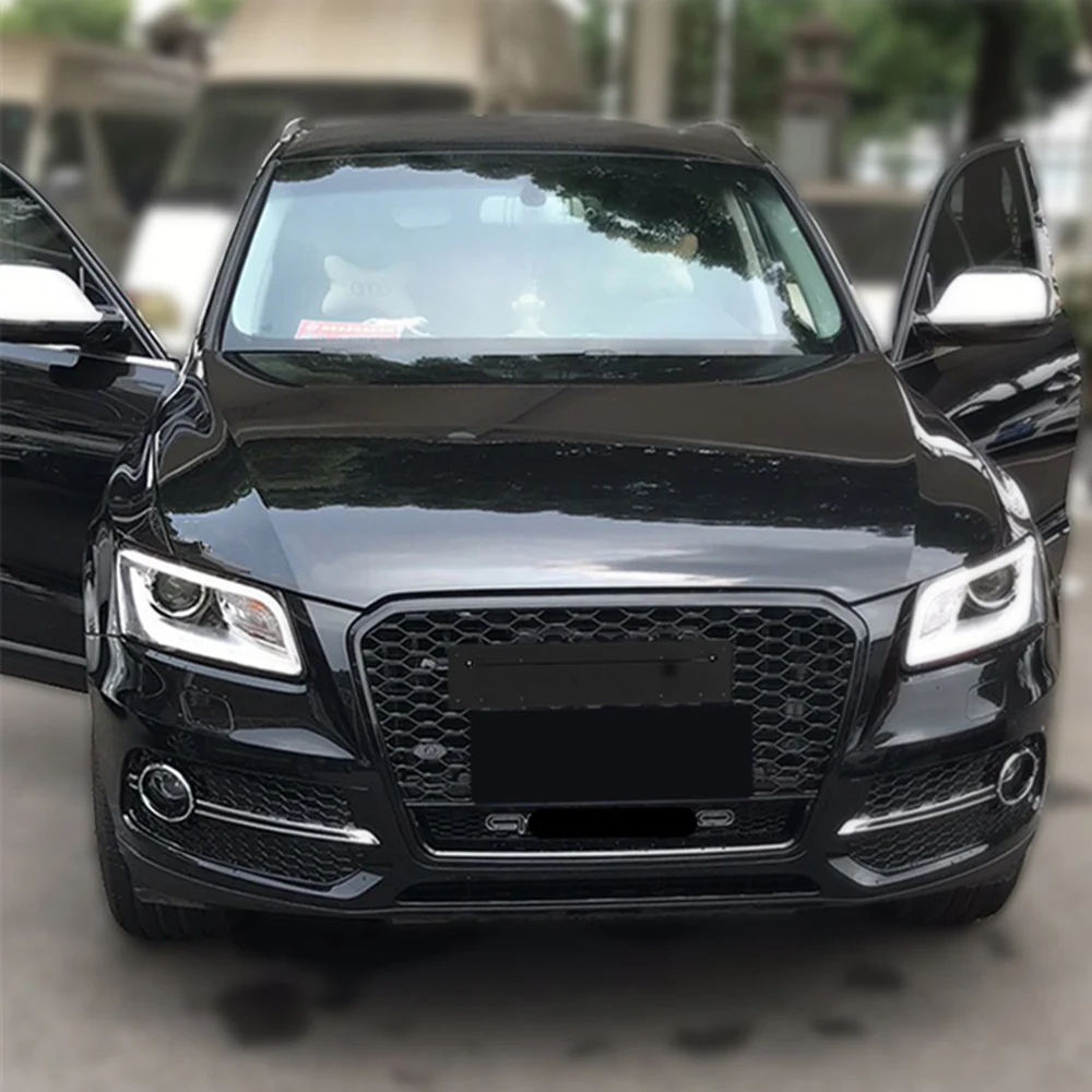 Сетка для пчелиных сот Стиль решетка ABS для Q5 SQ5 RSQ5 2013- передний бампер гоночные решетки с Нижняя гриль с европейскими держатель номерного знака