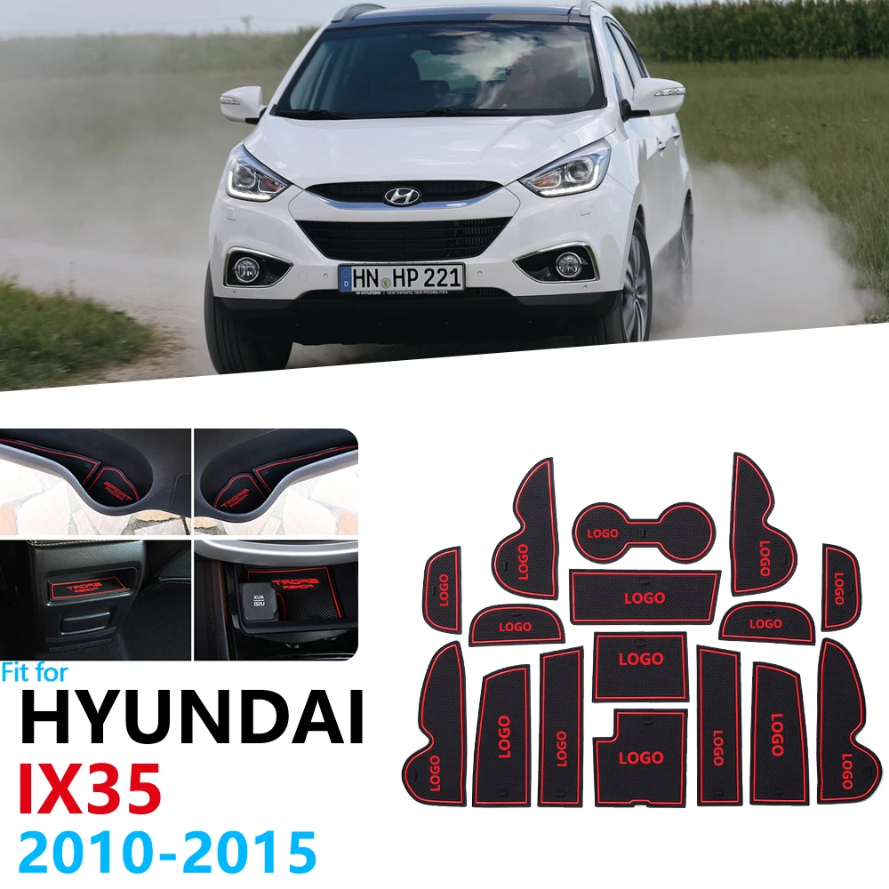 Противоскользящий резиновый подстаканник со слотом для ворот Hyundai ix35 2010 2011 2012 2013