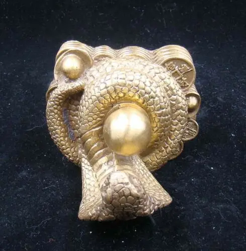 Collectible Handmade Carved Statue Figurine Brass Chinese Zodiac Snake | Дом и сад
