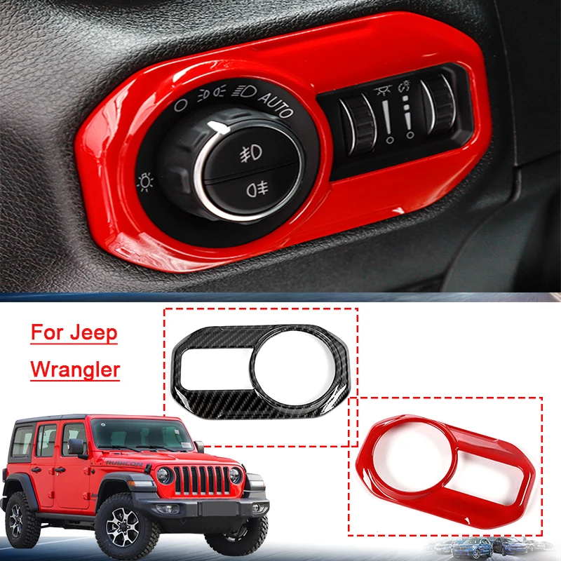

Для Jeep Wrangler JL 2018 2019 ABS крышка управления внутренней фары автомобиля, Аксессуары для автомобилей