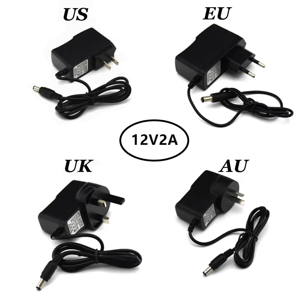 AC 100 240V to DC 12V 2A адаптер источника питания Переключение 5 5x2 1mm трансформатор для