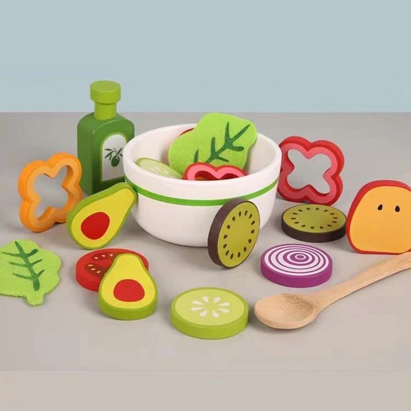 

Wooden Fruit Vegetable Combination Cutting Toy Children Play Pretend Simulation Fruit Set Kids Gifts