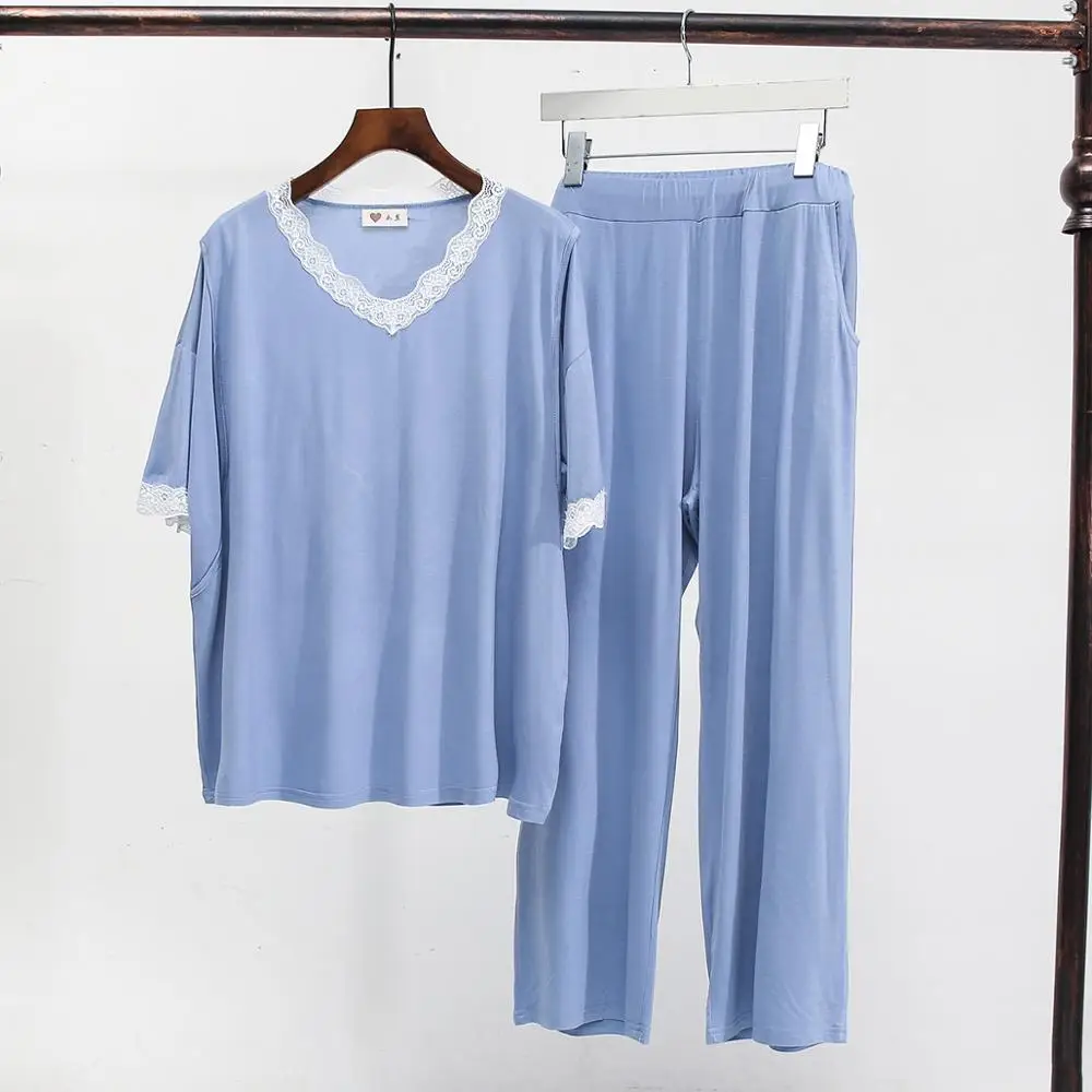 Fdfklak 2 шт. Одежда для беременных матерей из модала пижамы осенние с длинным