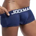 JOCKMAIL Новые мужские сексуальные шорты-боксеры Boyshort, мягкое Сетчатое нижнее белье, Спортивные Повседневные Однотонные трусы с низкой талией