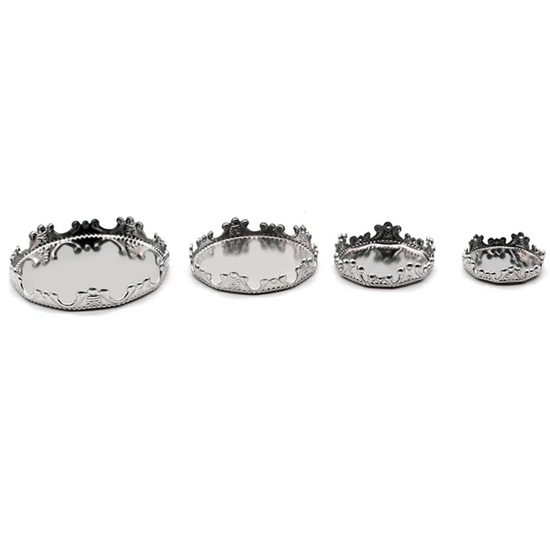 40pcs 2019 New Stainless Steel Fit 12 15 20 25mm Crown Pendant Base Jewelry Making Accessories Wholesale